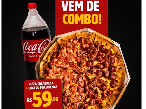 PIZZA DE CALABRESA + COCA 2L GRÁTIS